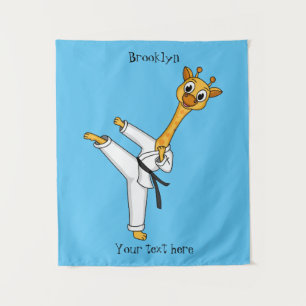 Kung Fu giraffe cartoon Wandkleed