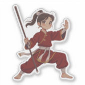 Kung Fu Girl Sticker (Voorkant)