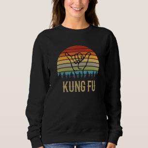 Kung Fu Hand Zonsondergang Chinese krijgskunst Trui