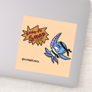 Kung-Fu Inktvis Cartoon Ninja Sticker