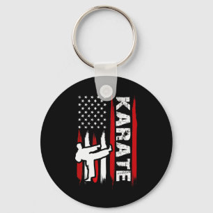 Kung Fu Karate Usa Vlag Zwarte Band Vechtkunst Sleutelhanger