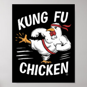 Kung Fu Kip Grappige Karate Haan Vrouwen Mannen Ch Poster