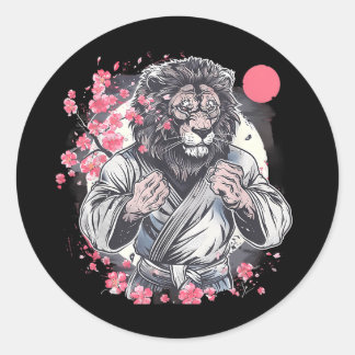 Kung Fu Leeuw Sakura Mma Kickboksen Judo Taekwondo Ronde Sticker