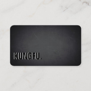 kung fu. Modern Minimalistische Zwarte Schoolbord Visitekaartje