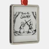 Kung Fu Snowmen Metalen Ornament (Rechts)