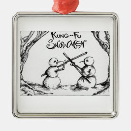 Kung Fu Snowmen Metalen Ornament