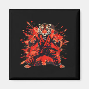 Kung Fu Tijger Waterverf Mma Taekwondo Jiu-Jitsu Magneet