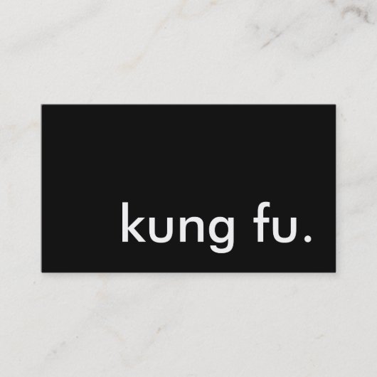 kung fu. visitekaartje (Voorkant)