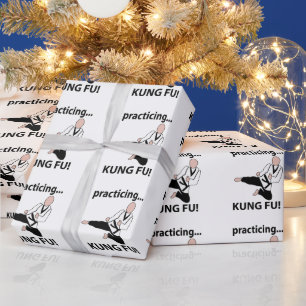 Kung Fu zwarte band vechtsporten Cadeaupapier