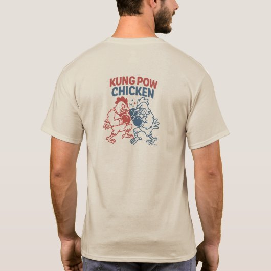 Kung Pow Chicken Funny Food Pun T-shirt (Achterkant)
