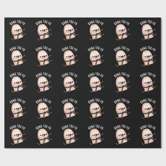 Kung Toe-fu Funny Big Toe Pun Dark BG Cadeaupapier (Vlak)