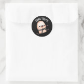 Kung Toe-fu Funny Big Toe Pun Dark BG Ronde Sticker (Tas)