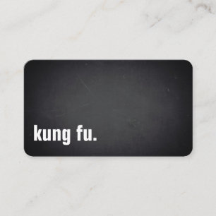 kungfu. Modern Minimalistisch Zwart Schoolbord Pro Visitekaartje
