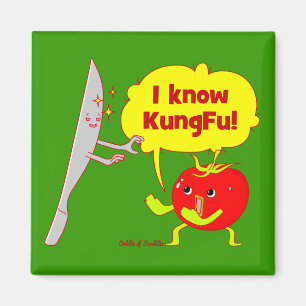 KungFu Tomaat Doodle Art Magnet Magneet