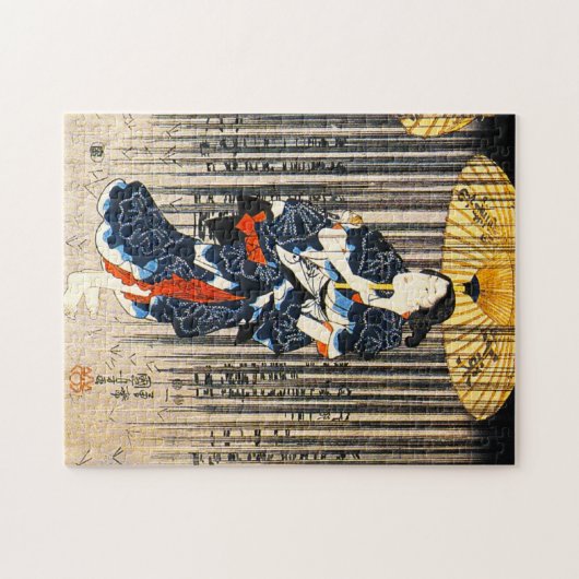 Kuniyoshi Drie vrouwen met paraplu puzzle Legpuzzel (Horizontaal)