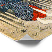 Kuniyoshi Drie vrouwen met Poster van paraplu (Hoek)