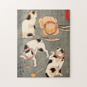 Kuniyoshi Four Cats Puzzle Legpuzzel