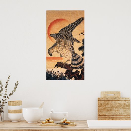 Kuniyoshi Hawk Poster (Keuken)