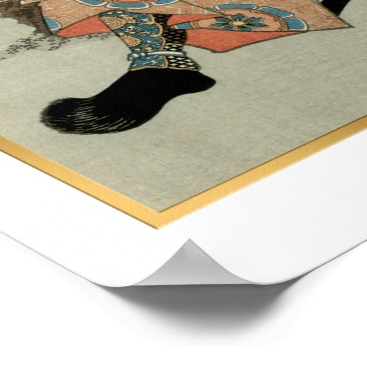 Kuniyoshi  Japans Samurai Imagawa Yoshimo Poster (Hoek)