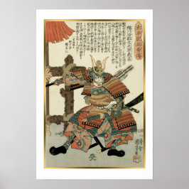 Kuniyoshi  Japans Samurai Imagawa Yoshimo Poster
