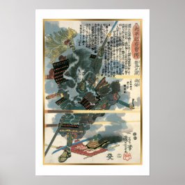 Kuniyoshi  Japanse strijdende partij Poster