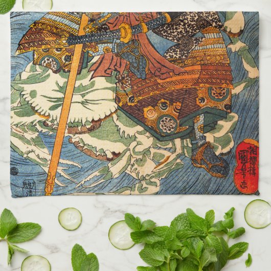 Kuniyoshi Samurai Kitchen Towel Theedoek (Gevouwen)
