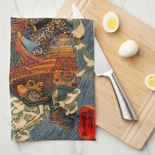 Kuniyoshi Samurai Kitchen Towel Theedoek (Quarter Fold)