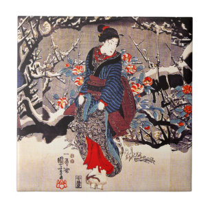 Kuniyoshi Three Women Tile Tegeltje