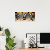 Kuniyoshi Trois Femmes Avec Poster Des Parapluies (Bureau à domicile)