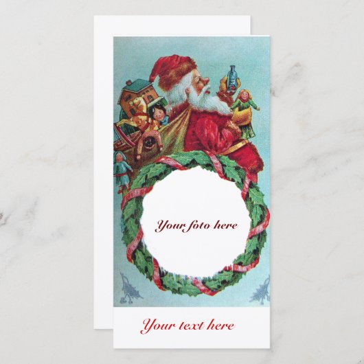 KUNNEN EN HUMOROUS SANTA CLAUS KROEIEN FEESTDAGENKAART (Voorkant / Achterkant)