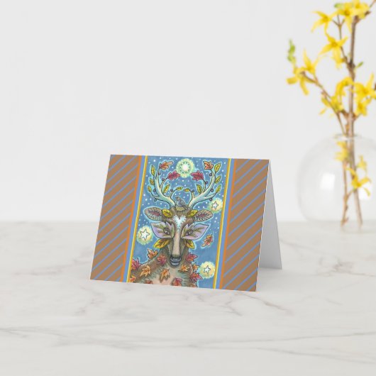 KUNNEN IN AUTUMN FOREST, GROOT NEST Blanco Kaart (Gele Bloem)