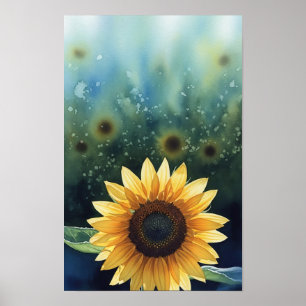 Kunst aan de muur. Zonnebloem Poster