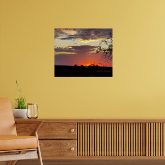 Kunst aan de muur Zonsondergang Texas Hill Country Poster