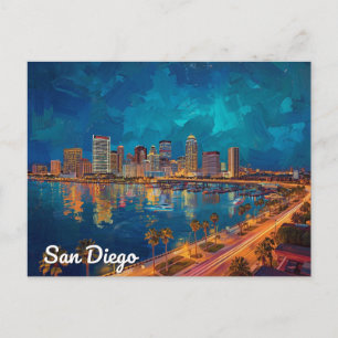 Kunst aan de Waterfront van San Diego CA Briefkaart