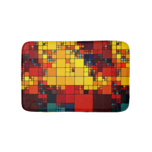 Kunst abstract levendig geometrisch patroon van de badmat