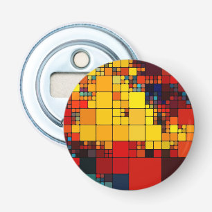 Kunst abstract levendig geometrisch patroon van de button flesopener