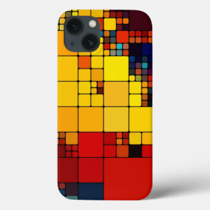 Kunst abstract levendig geometrisch patroon van de iPhone 13 hoesje