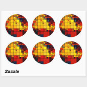 Kunst abstract levendig geometrisch patroon van de ronde sticker (Vel)