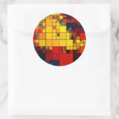 Kunst abstract levendig geometrisch patroon van de ronde sticker (Tas)