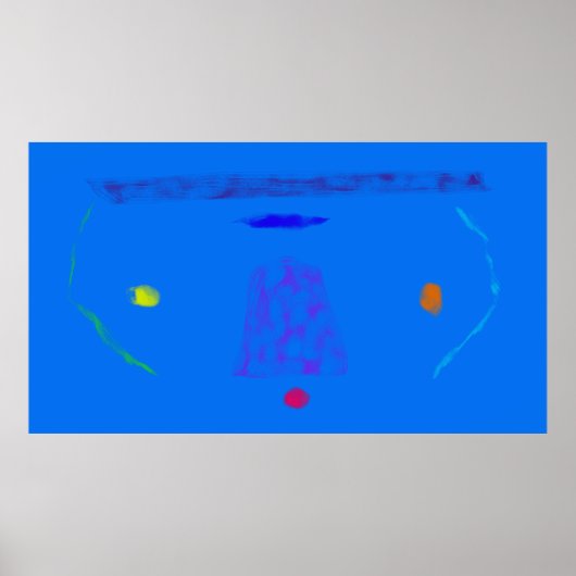 Kunst Allerlei  Hemelblauw Minimalistische Abstrac Poster (Voorkant)