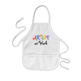 Kunst Apron van kind: "ARTIST at Work" Kinder Schort