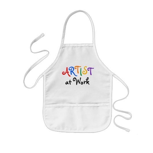 Kunst Apron van kind: "ARTIST at Work" Kinder Schort (Voorkant)
