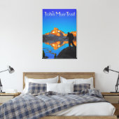 Kunst - Banner Peak - John Muir Trail Text Canvas Afdruk (Insitu (Slaapkamer))