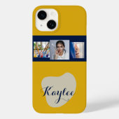 Kunst Collage Script Monogram iPhone Case (Achterkant)
