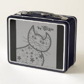 Kunst, Cute Cat Clipart personalized Metal Lunch B (Achterkant)
