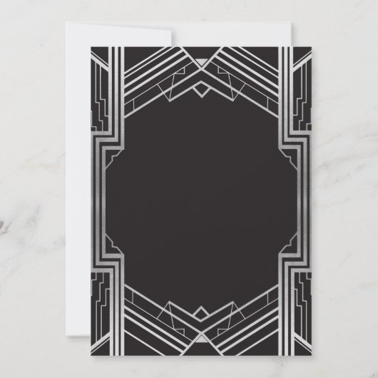 Kunst Deco Afstuderen Silver Gatsby van 1920 Kaart (Achterkant)