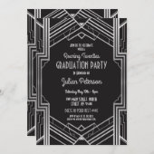 Kunst Deco Afstuderen Silver Gatsby van 1920 Kaart (Voorkant / Achterkant)