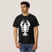 Kunst Deco Animal, Witte Lobster op rood T-shirt (Voorkant volledig)