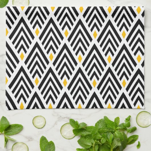 Kunst Deco Arrows met Gold Accent Pattern Theedoek (Gevouwen)