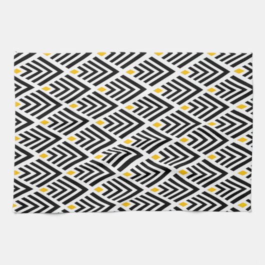 Kunst Deco Arrows met Gold Accent Pattern Theedoek (Horizontaal)